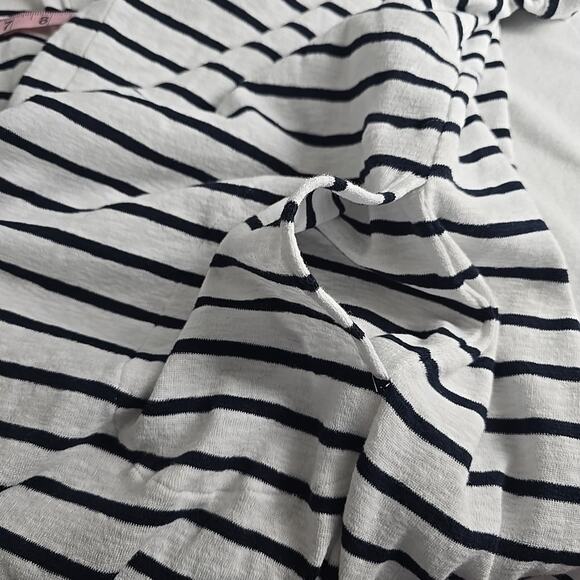 J. Jill Open Front Duster Cardigan Womens 2X Blue White Striped Coastal Sailor - Picture 5 of 11